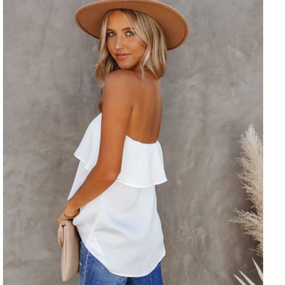 PADME Strapless Ruffle Blouse - Picture 4 of 10